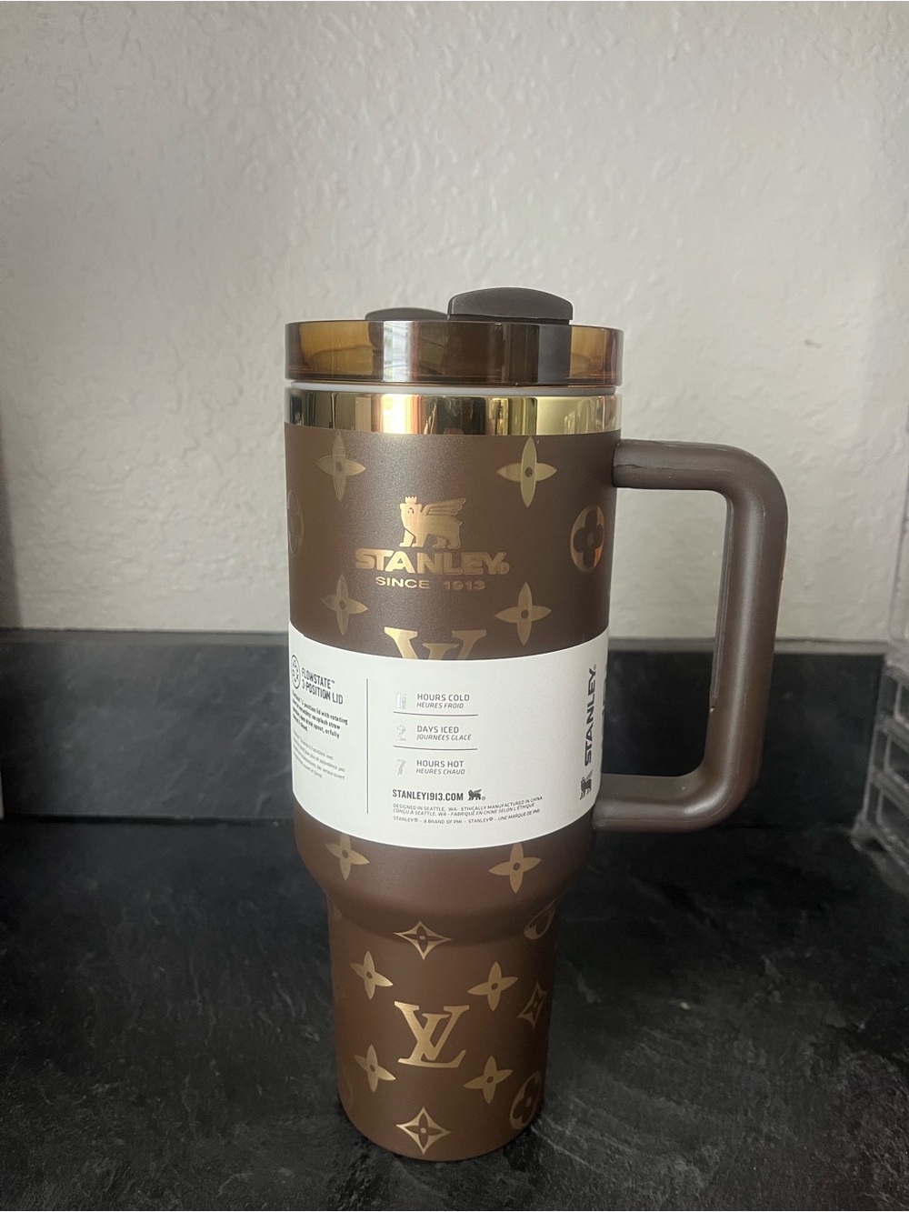 Stanley Chocolate Brown Gold LV 40 oz Quencher Tumbler - Picture 2 of 5